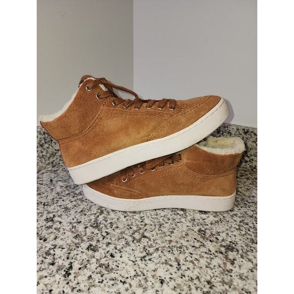 Dolce Vita Platform Sneakers Womens Size 11 Leather Faux Fur High Top Skateboard - Picture 5 of 6